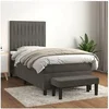 Image de Boxspring met matras fluweel donkergrijs 100x200 cm3137948