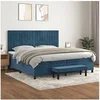 Image de Boxspring met matras fluweel donkerblauw 200x200 cm3137987