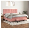 Image de Boxspring met matras fluweel roze 200x200 cm3137988