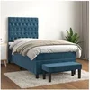 Image de Boxspring met matras fluweel donkerblauw 80x200 cm3137993