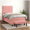 Image de Boxspring met matras fluweel roze 80x200 cm3137994