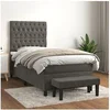 Image de Boxspring met matras fluweel donkergrijs 90x200 cm3138002