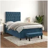 Image de Boxspring met matras fluweel donkerblauw 120x200 cm3138017