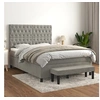 Image de Boxspring met matras fluweel lichtgrijs 140x190 cm3138019