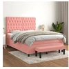 Image de Boxspring met matras fluweel roze 140x190 cm3138024
