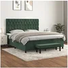 Image de Boxspring met matras fluweel donkergroen 160x200 cm3138034
