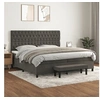 Image de Boxspring met matras fluweel donkergrijs 200x200 cm3138044