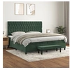 Image de Boxspring met matras fluweel donkergroen 200x200 cm3138046