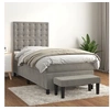 Image de Boxspring met matras fluweel lichtgrijs 90x200 cm3138061