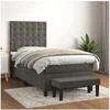 Image de Boxspring met matras fluweel donkergrijs 90x200 cm3138062