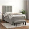 Image de Boxspring met matras fluweel lichtgrijs 100x200 cm3138067