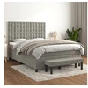 Image de Boxspring met matras fluweel lichtgrijs 140x190 cm3138079