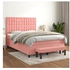 Image de Boxspring met matras fluweel roze 140x200 cm3138090