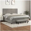 Image de Boxspring met matras fluweel lichtgrijs 160x200 cm3138091