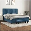 Image de Boxspring met matras fluweel donkerblauw 160x200 cm3138095