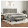 Image de Boxspring met matras fluweel lichtgrijs 200x200 cm3138103
