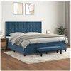 Image de Boxspring met matras fluweel donkerblauw 200x200 cm3138107