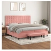 Image de Boxspring met matras fluweel roze 200x200 cm3138108