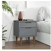 Image de Table de chevet MOLDE Gris 40x35x48 cm Bois de pin massif