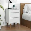 Image de Table de chevet MOLDE Blanc 40x35x65 cm Bois de pin massif