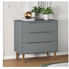 Image de Commode MOLDE Gris 80x40x80 cm Bois de pin massif