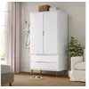 Image de Garde robe MOLDE Blanc 90x55x175 cm Bois massif de pin