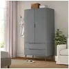 Image de Garde robe MOLDE Gris 90x55x175 cm Bois massif de pin