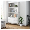 Image de Bibliothèque MOLDE Blanc 85x35x170,5 cm Bois massif de pin