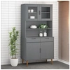 Image de Dessus de buffet MOLDE Gris 90x35x100 cm Bois massif de pin