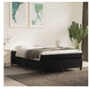 Image de Sommier à lattes de lit avec matelas Noir 140x190 cm Velours