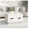 Image de Table basse Blanc 60x53x35 cm Bois massif de pin