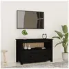 Image de Meuble TV Noir 79x35x52 cm Bois de pin massif