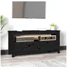 Image de Meuble TV Noir 114x35x52 cm Bois de pin massif821506