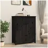 Image de Buffet Noir 83x41,5x100 cm Bois massif de pin821511