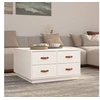 Image de Table basse Blanc 80x80x45 cm Bois massif de pin