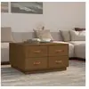 Image de Table basse Marron miel 80x80x45 cm Bois massif de pin