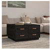 Image de Table basse Noir 80x80x45 cm Bois massif de pin821521