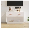 Image de Meuble TV Blanc 90x40x60 cm Bois de pin massif