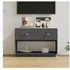 Image de Meuble TV Gris 90x40x60 cm Bois de pin massif821524