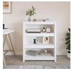 Image de Bibliothèque Armoire à Livres Etagère à Livres sur Pied Meuble de Rangement Bureau Maison Intérieure Blanc 80x35x97 cm Bois de Pin Massif