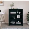 Image de Bibliothèque Noir 80x35x97 cm Bois de pin massif821683