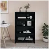 Image de Bibliothèque Noir 80x35x126 cm Bois de pin massif821688