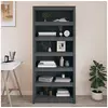 Image de Bibliothèque Gris 80x35x183 cm Bois de pin massif821696
