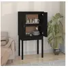 Image de Buffet haut Noir 60x40x120 cm Bois massif de pin