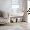 Image de Table console Blanc 114x40x75 cm Bois massif de pin821755