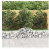 Image de Paniers à gabions arqués 2 pcs 200x30x40/60 cm Fer galvanisé, gabion, cage de gabion, panier de mur de gabion, mur de 3146047
