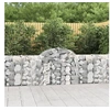 Image de Paniers à gabions arqués 4 pcs 200x30x80/100 cm Fer galvanisé, gabion, cage de gabion, panier de mur de gabion, mur 3146091