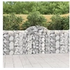 Image de Paniers à gabions arqués 2 pcs 200x30x100/120 cm Fer galvanisé, gabion, cage de gabion, panier de mur de gabion, mur 3146110