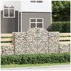 Image de Paniers à gabions arqués 3 pcs 200x30x120/140 cm Fer galvanisé, gabion, cage de gabion, panier de mur de gabion, mur 3146132