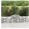 Image de Paniers à gabions arqués 3 pcs 200x50x60/80 cm Fer galvanisé, gabion, cage de gabion, panier de mur de gabion, mur de 3146279